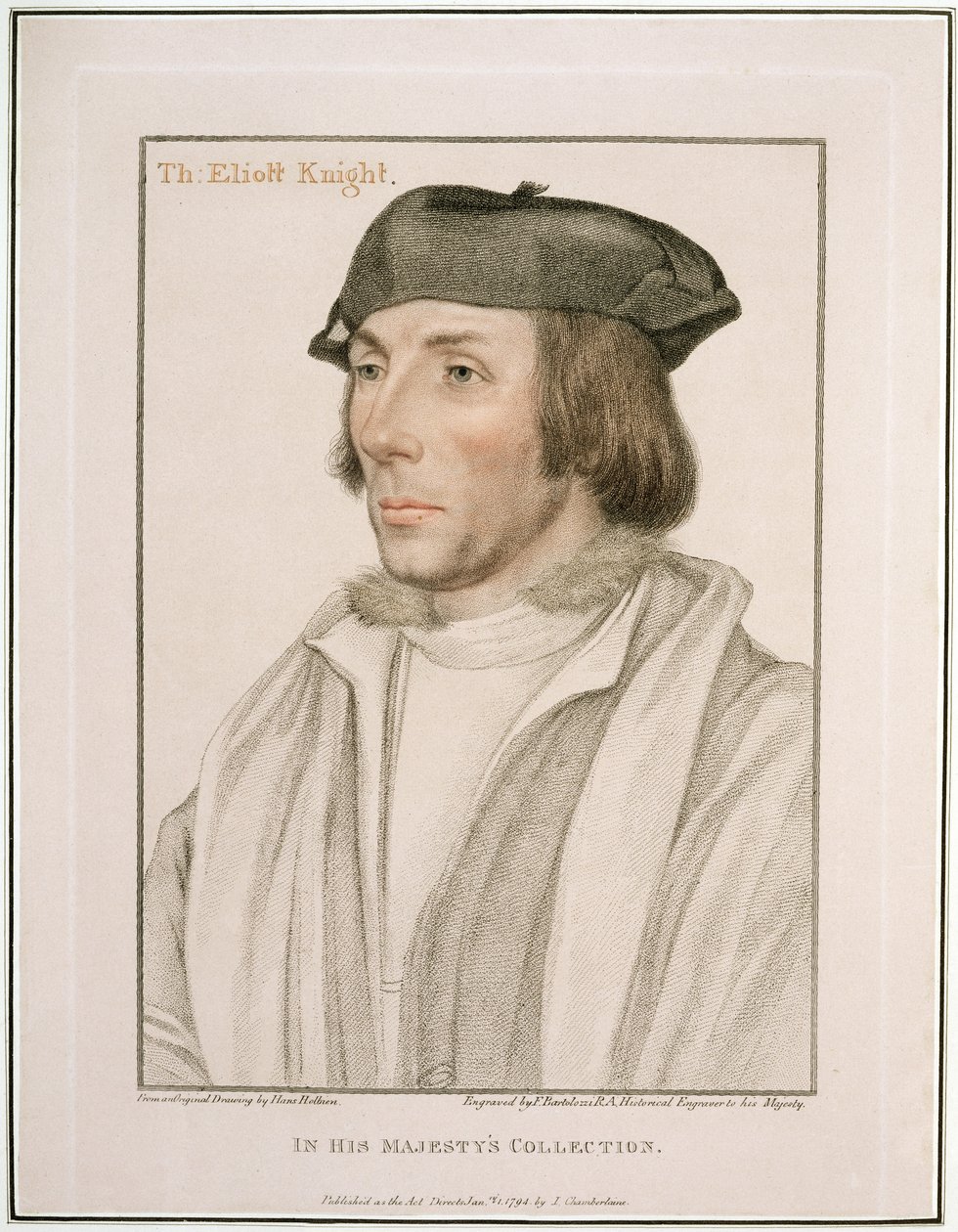 Sir Thomas Elyot (c.1490-1546) Francesco Bartolozzi (1727-1815) tarafından oyulmuş 1794 by Hans Holbein der Jüngere