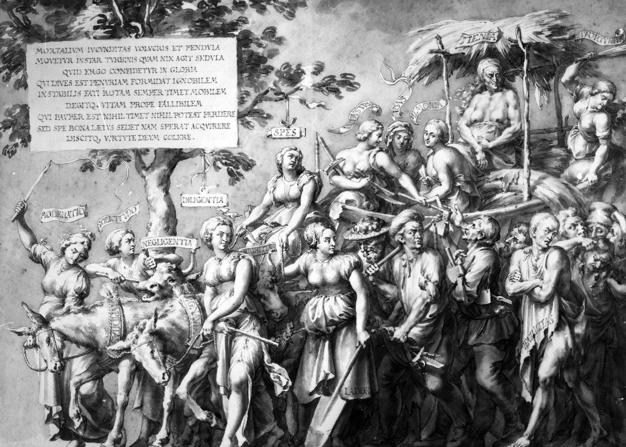 Yoksulluğun Zaferi, Jan de Bisschop tarafından çizilmiş, c.1650 (kalem, mürekkep ve kağıt üzerinde yıkama) by Hans Holbein der Jüngere