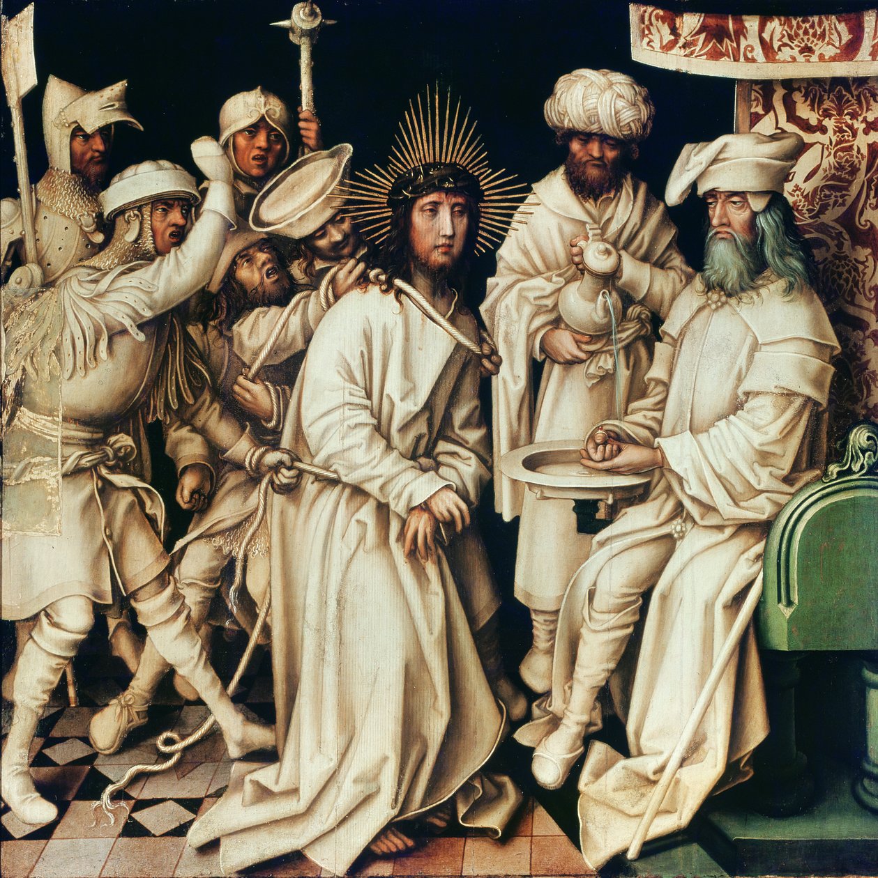 Pilate Washing his Hands, left panel from a triptych, 1496  by Hans Holbein the Elder