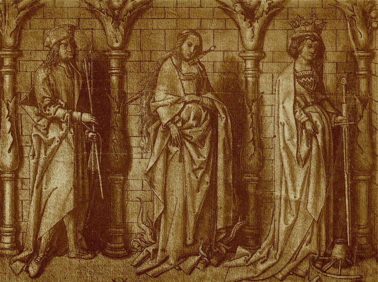 Aziz Willibald, Lucia ve Katharina by Hans Holbein the Elder