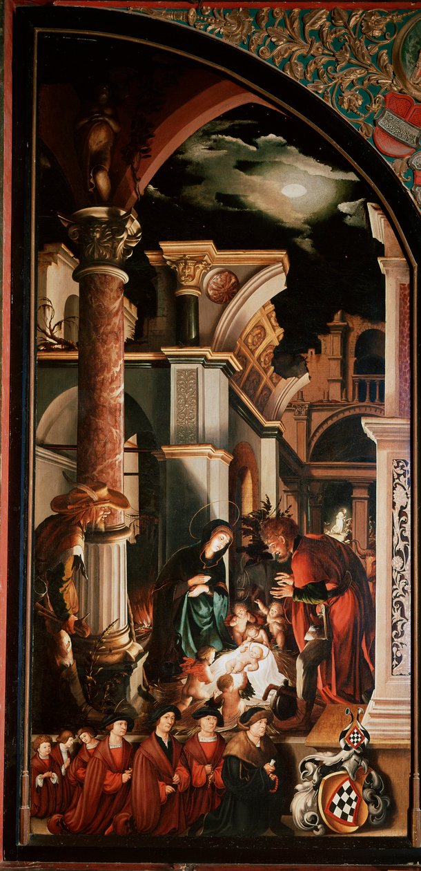 Altarpiece Oberried: “Çobanların Tapınması”” Ahşap üzerine Detrempe, Hans Holbein the Young (1497/8-1543) 1521-1522 Sun. 231x109 cm Cathedrale de Fribourg, İsviçre by Hans Holbein der Jüngere