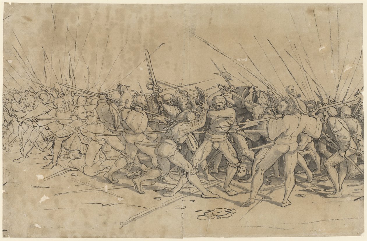 Savaş sahnesi, 1524 dolayları (kalem, mürekkep ve yıkama) by Hans Holbein the Younger