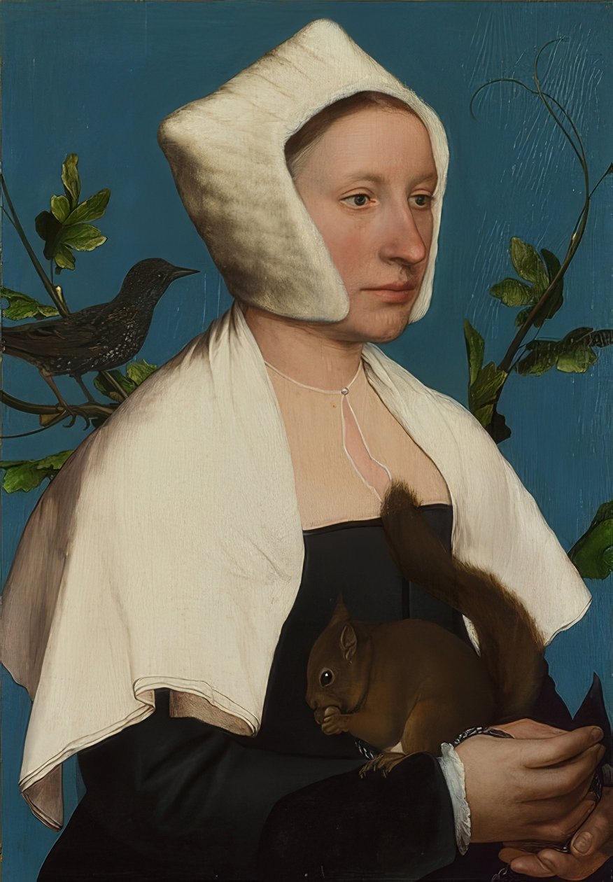 Sincap ve Yıldızlı Kadın (Anne Lovell?). 1526-28 civarında by Hans Holbein der Jüngere