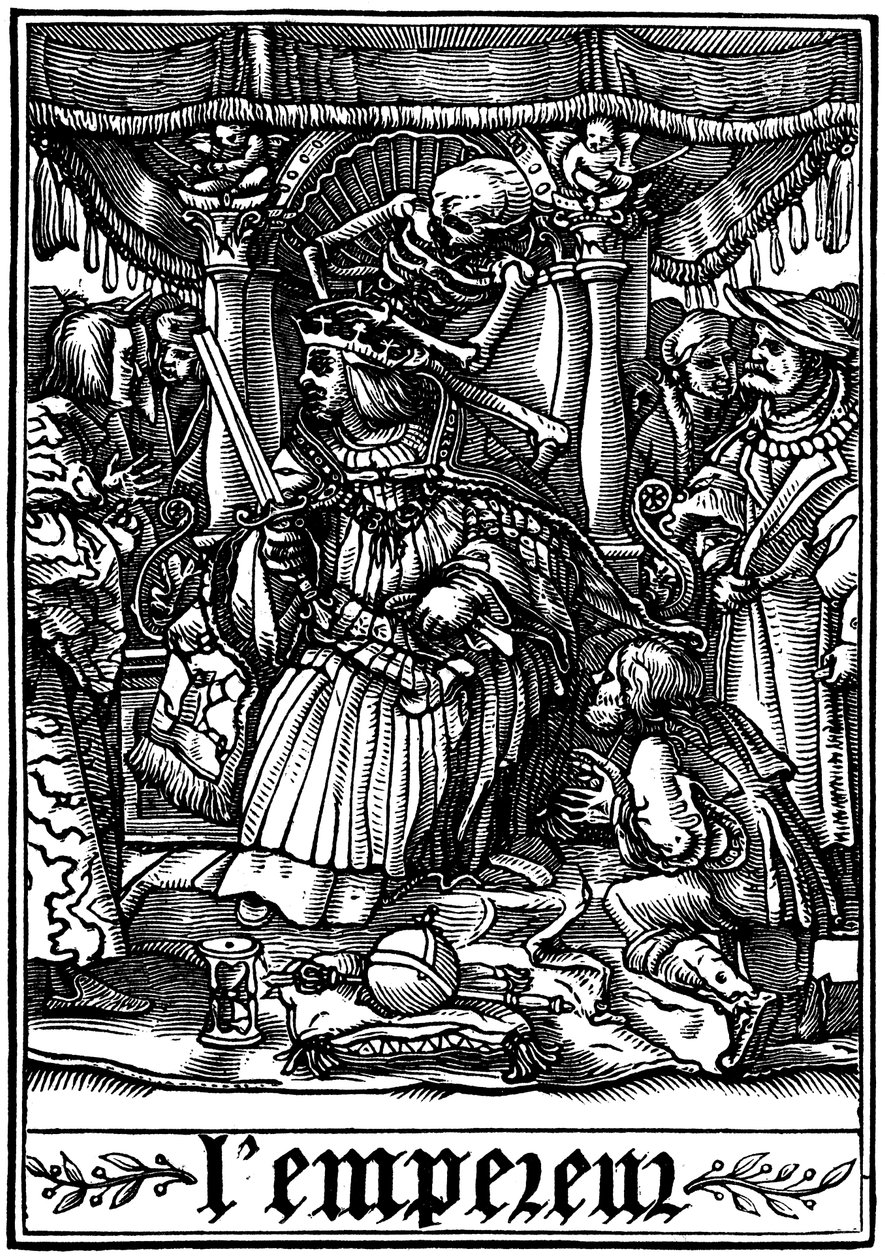 Ölüm tarafından ziyaret edilen imparator, 1538 by Hans Holbein der Jüngere