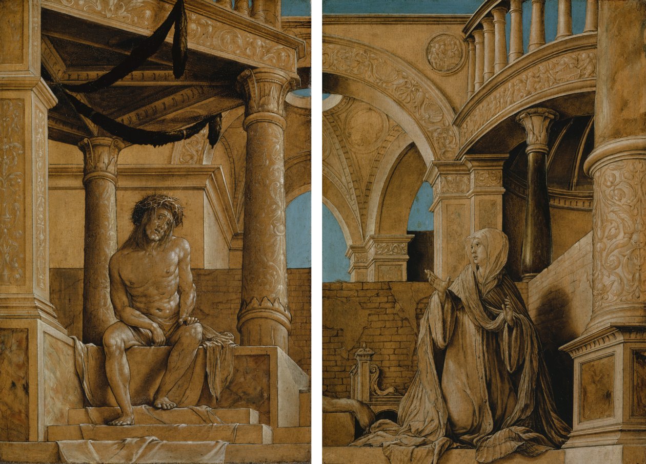 Düşünceli İsa ve Kederli Meryem Ana, c.1518-20 by Hans Holbein der Jüngere