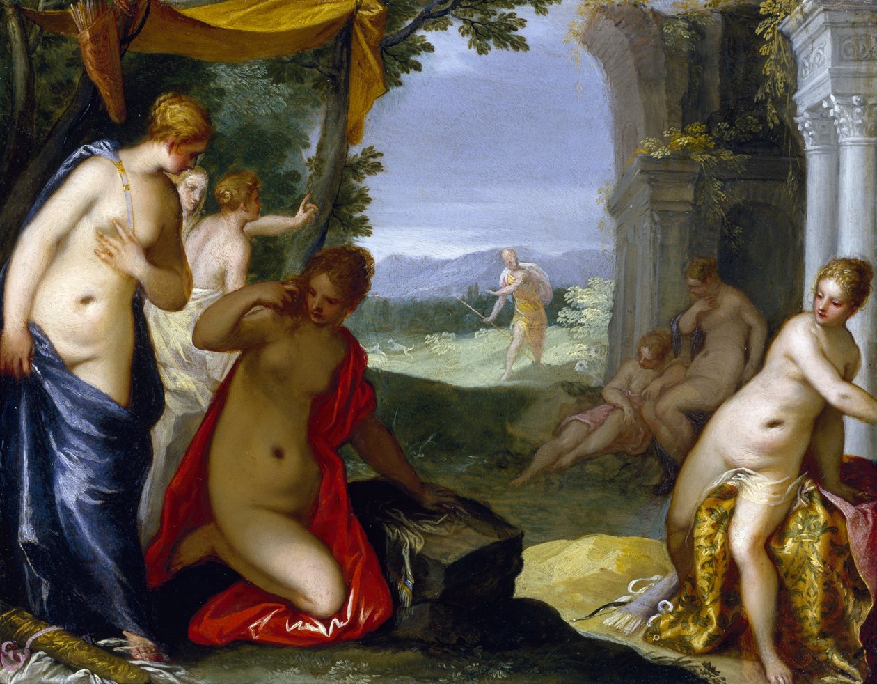 Diana ve Actaeon, c.1596-1606 (bakır üzerine yağ) by Hans I or Johann Rottenhammer