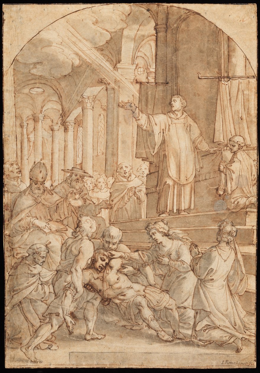 Bir Azizin Mucizeleri by Hans I or Johann Rottenhammer