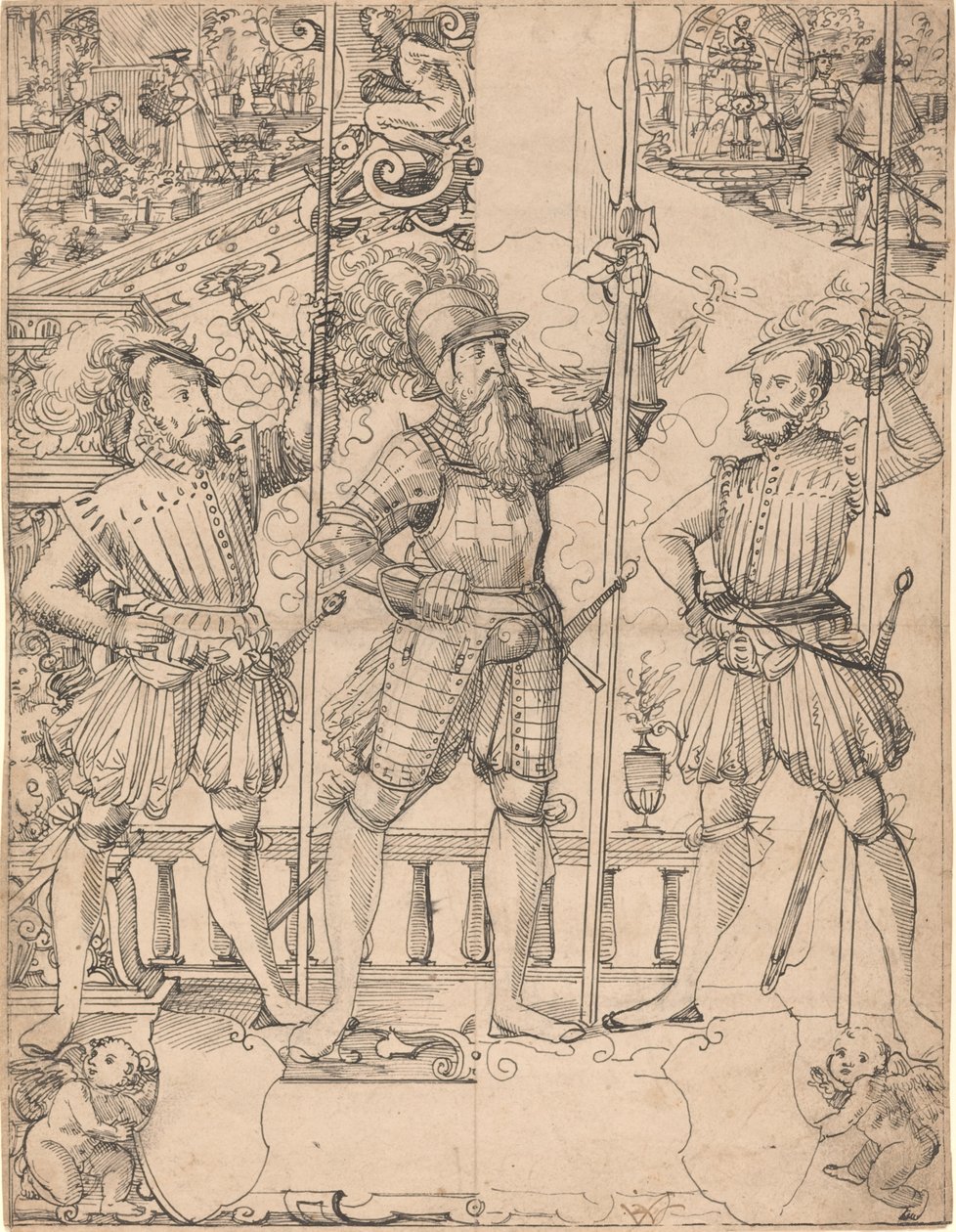 Halberdier ve İki Mızrakçı by Hans Jakob Plepp