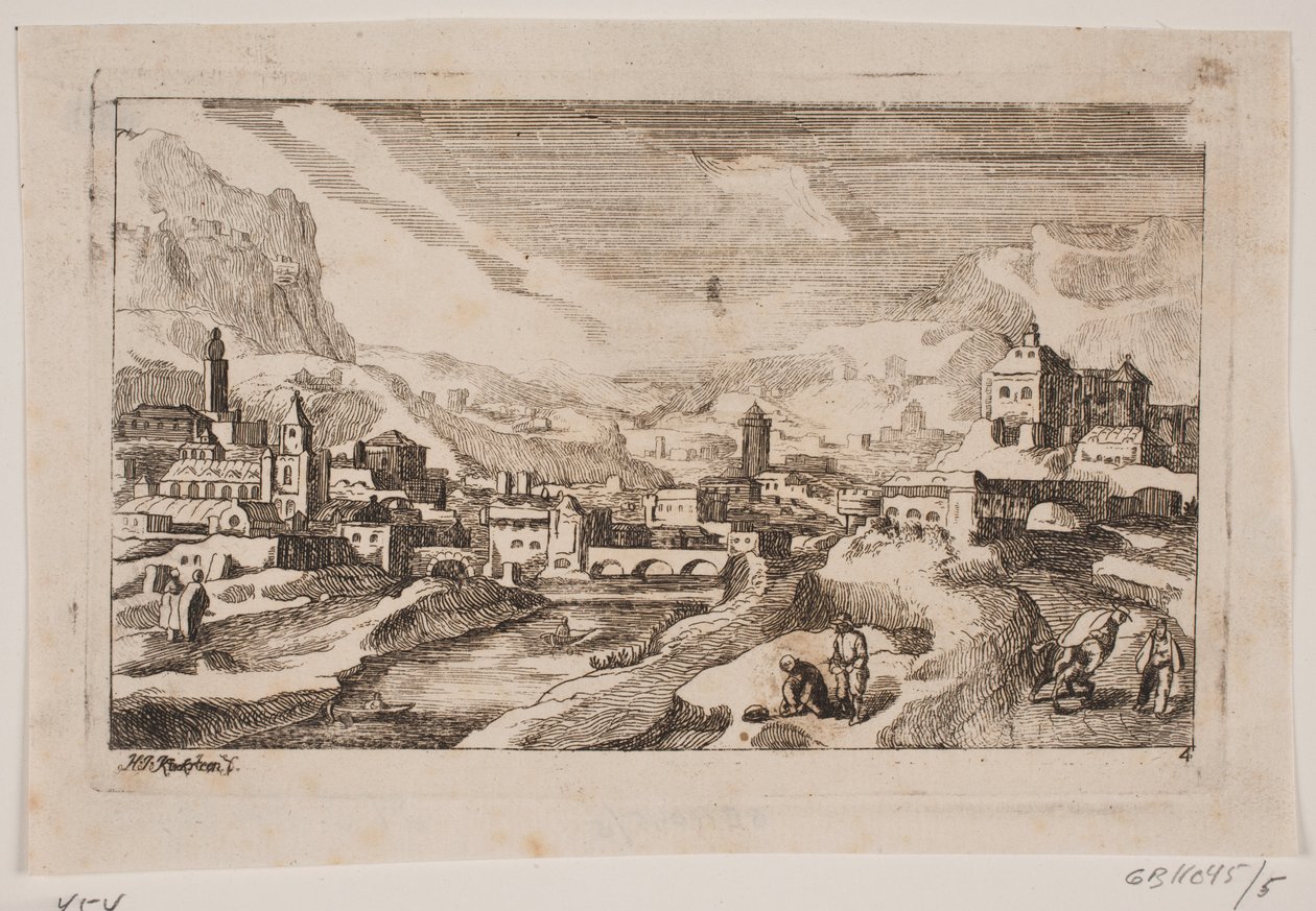Ön planda Good Samaritan ile dağ manzarası by Hans Jørgen Kirksteen