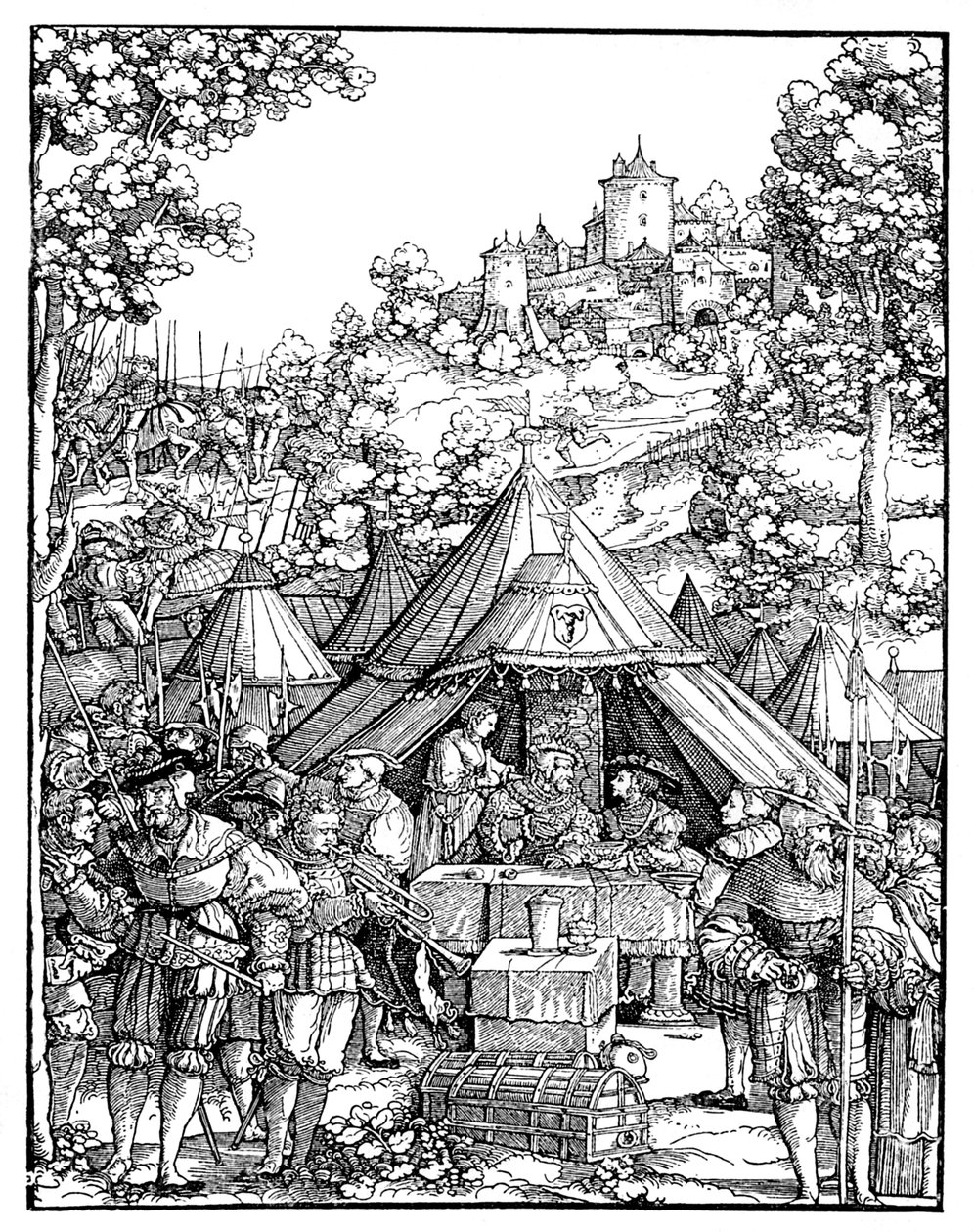 Charles V bir askeri kampta by Hans Leonard Schaufelein