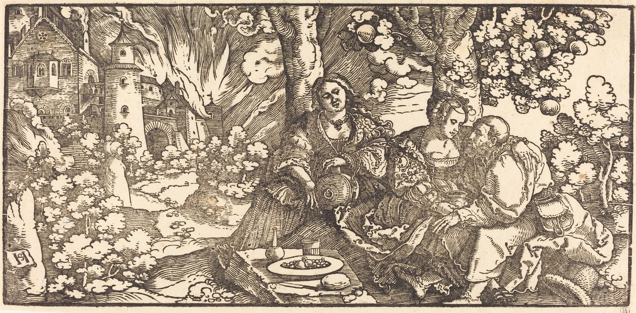 Lût ve Kızları by Hans Leonard Schaufelein