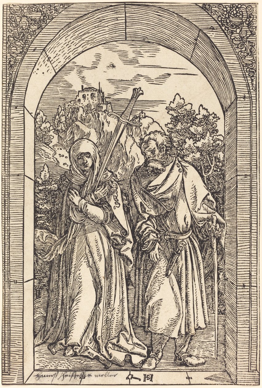 Mater Dolorosa ve Aziz Joseph by Hans Leonard Schaufelein