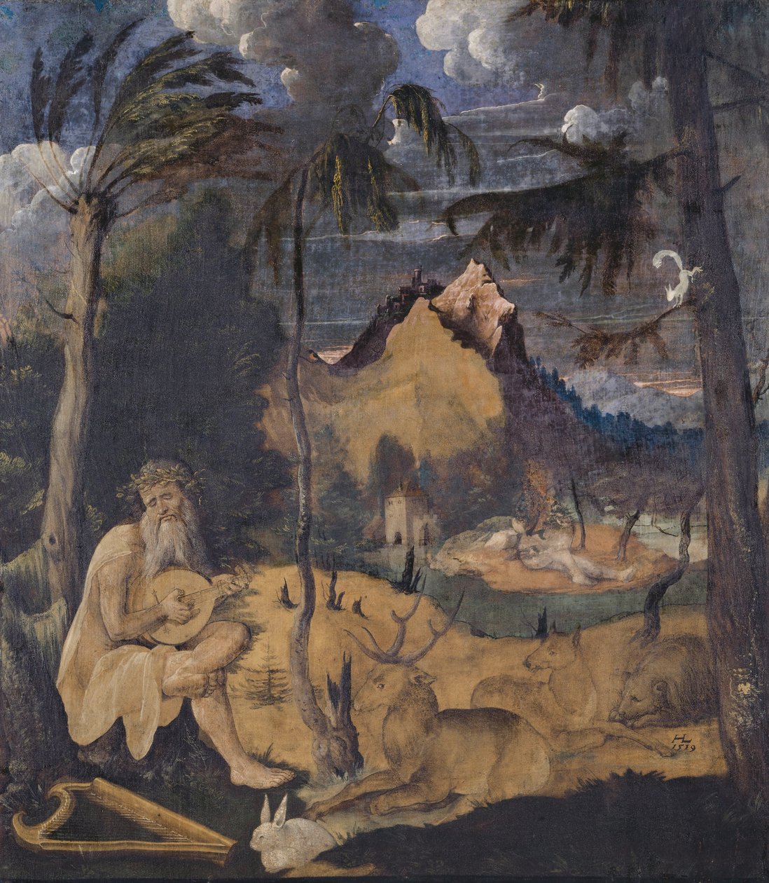 Hayvanlar Arasında Orpheus, 1519 (tuval üzerine tempera) by Hans Leu