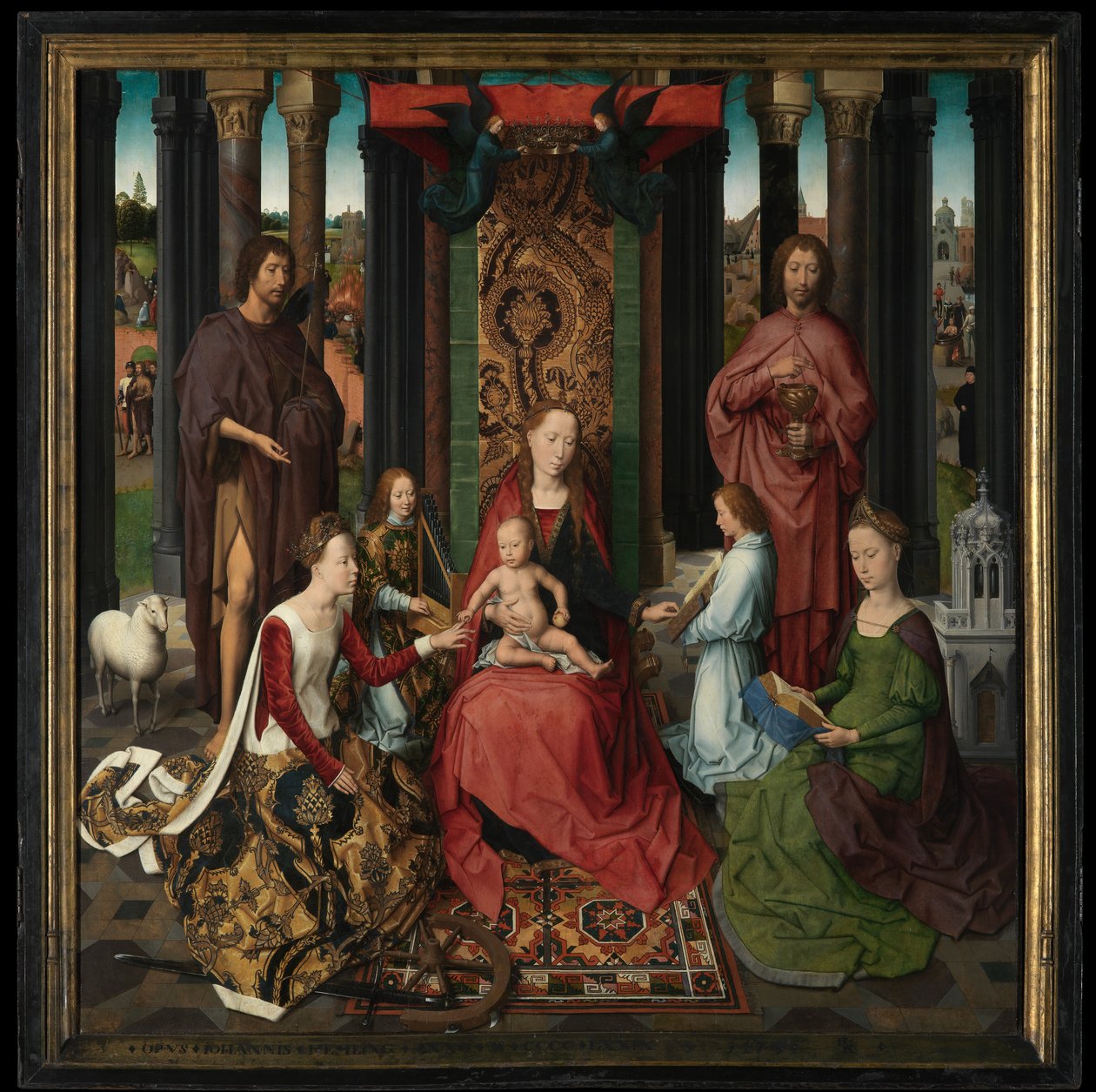Vaftizci Yahya ve Evangelist Aziz Yahya Üç Parçasının orta paneli by Hans Memling