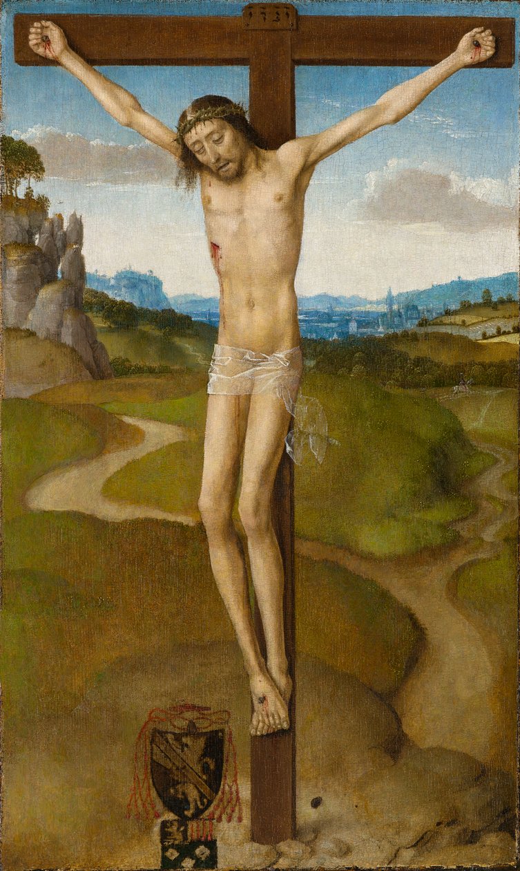 Çarmıhta İsa, yaklaşık 1480 (panelde yağ) by Hans Memling