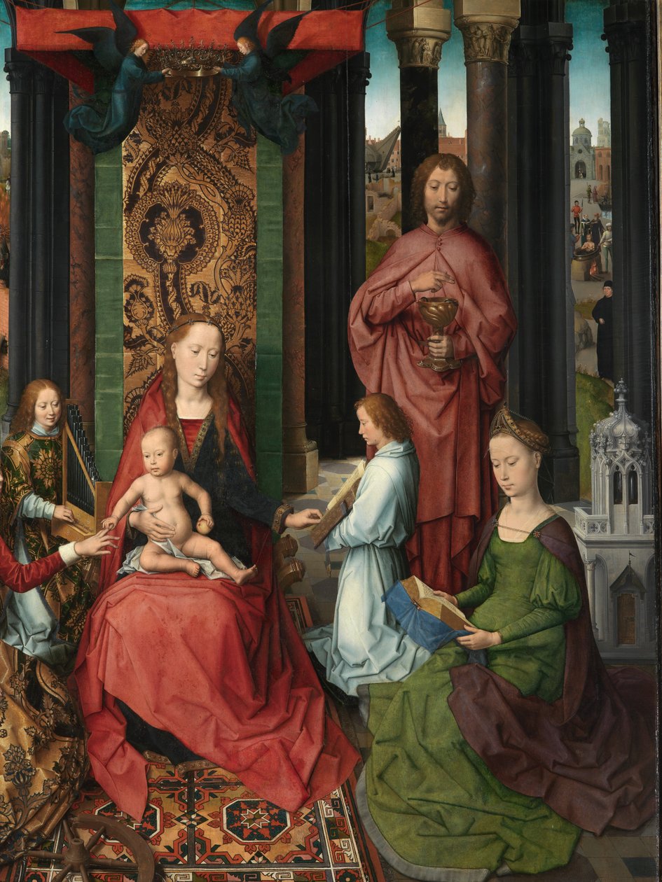 Vaftizci Yahya ve Evangelist Aziz Yahya Üç Parçasının orta panelinin detayı by Hans Memling