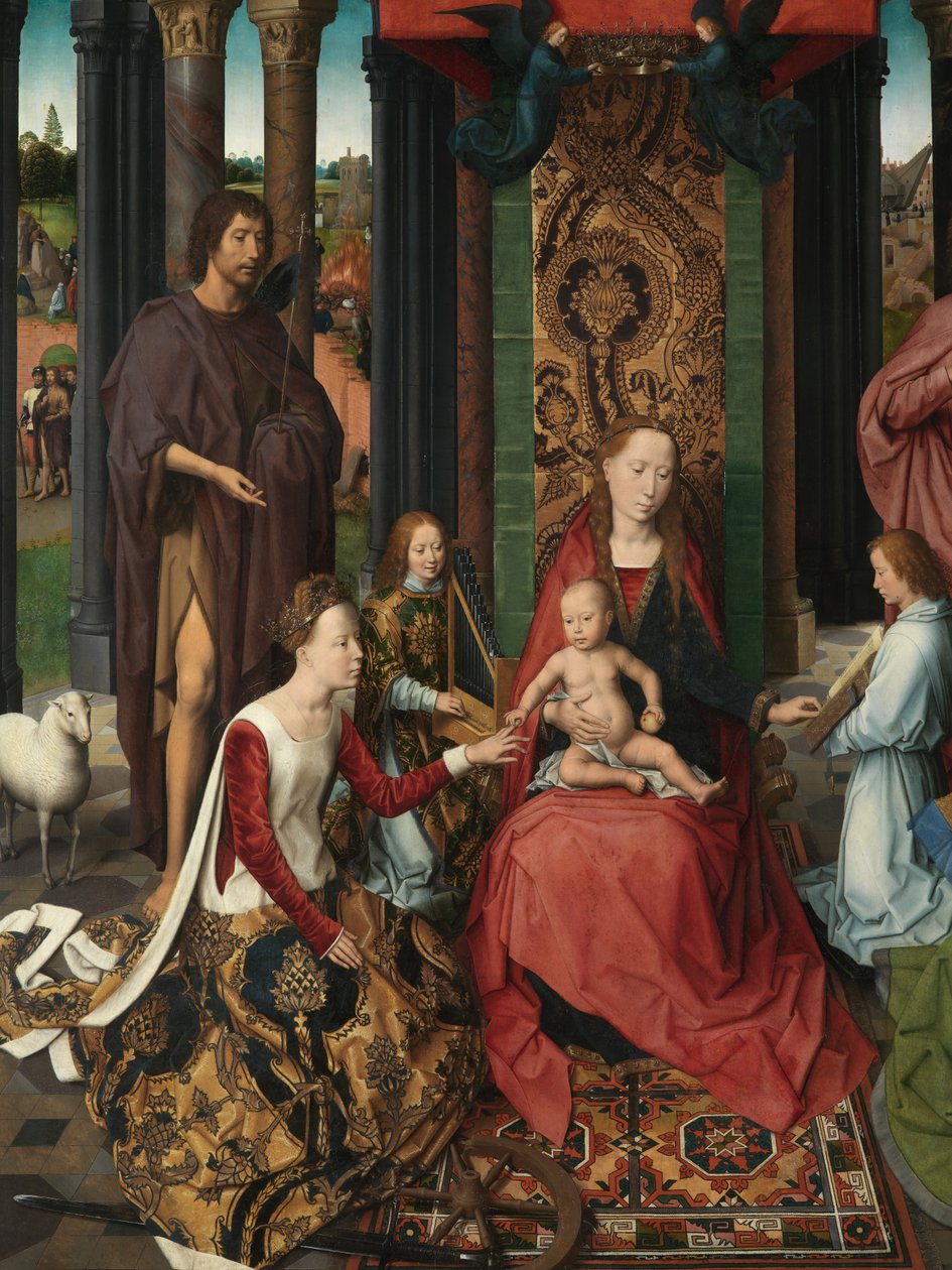 Vaftizci Yahya ve Evangelist Aziz Yahya Üç Parçasının orta panelinin detayı by Hans Memling