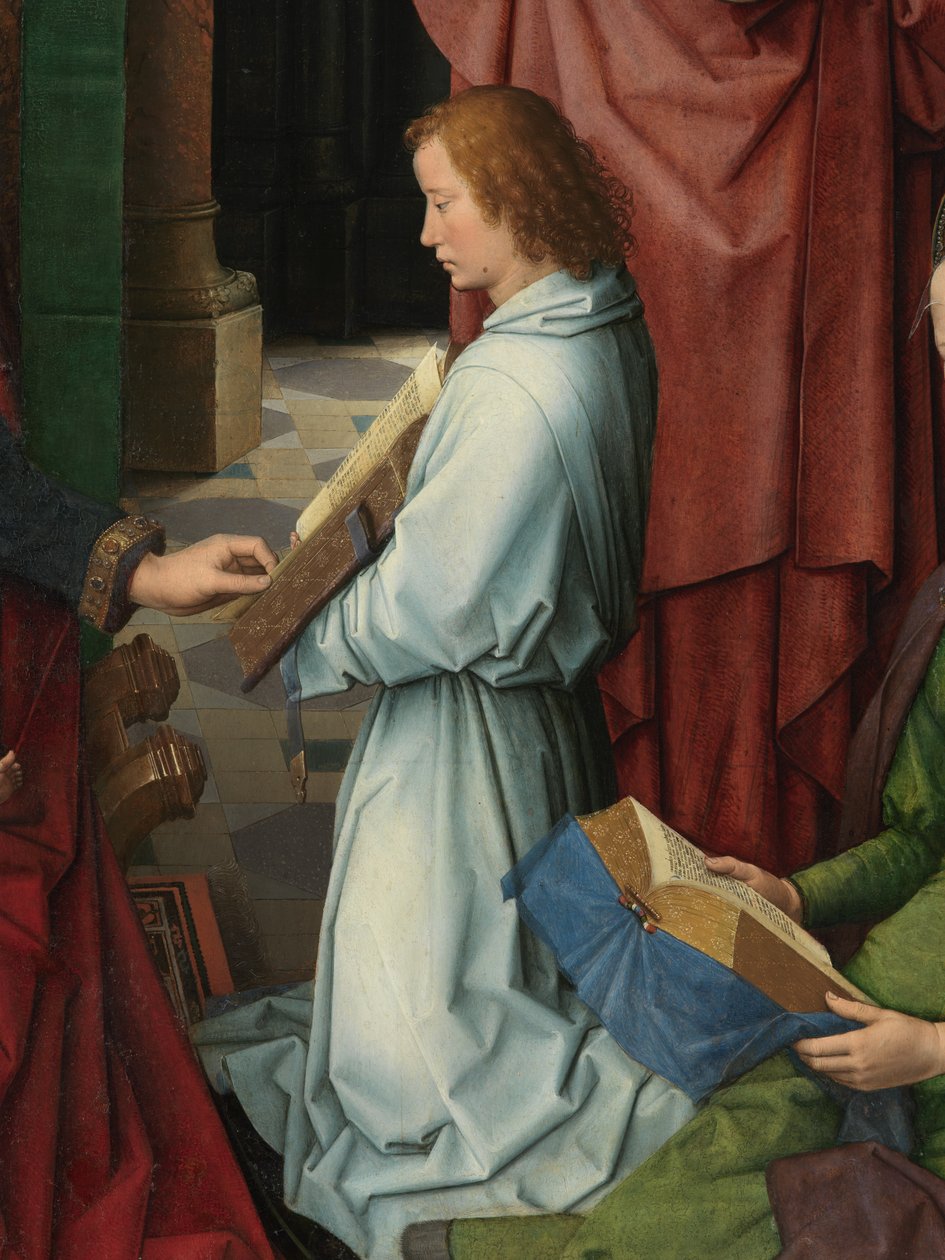 Vaftizci Yahya ve Evangelist Aziz Yahya Üç Parçasının orta panelinin detayı by Hans Memling