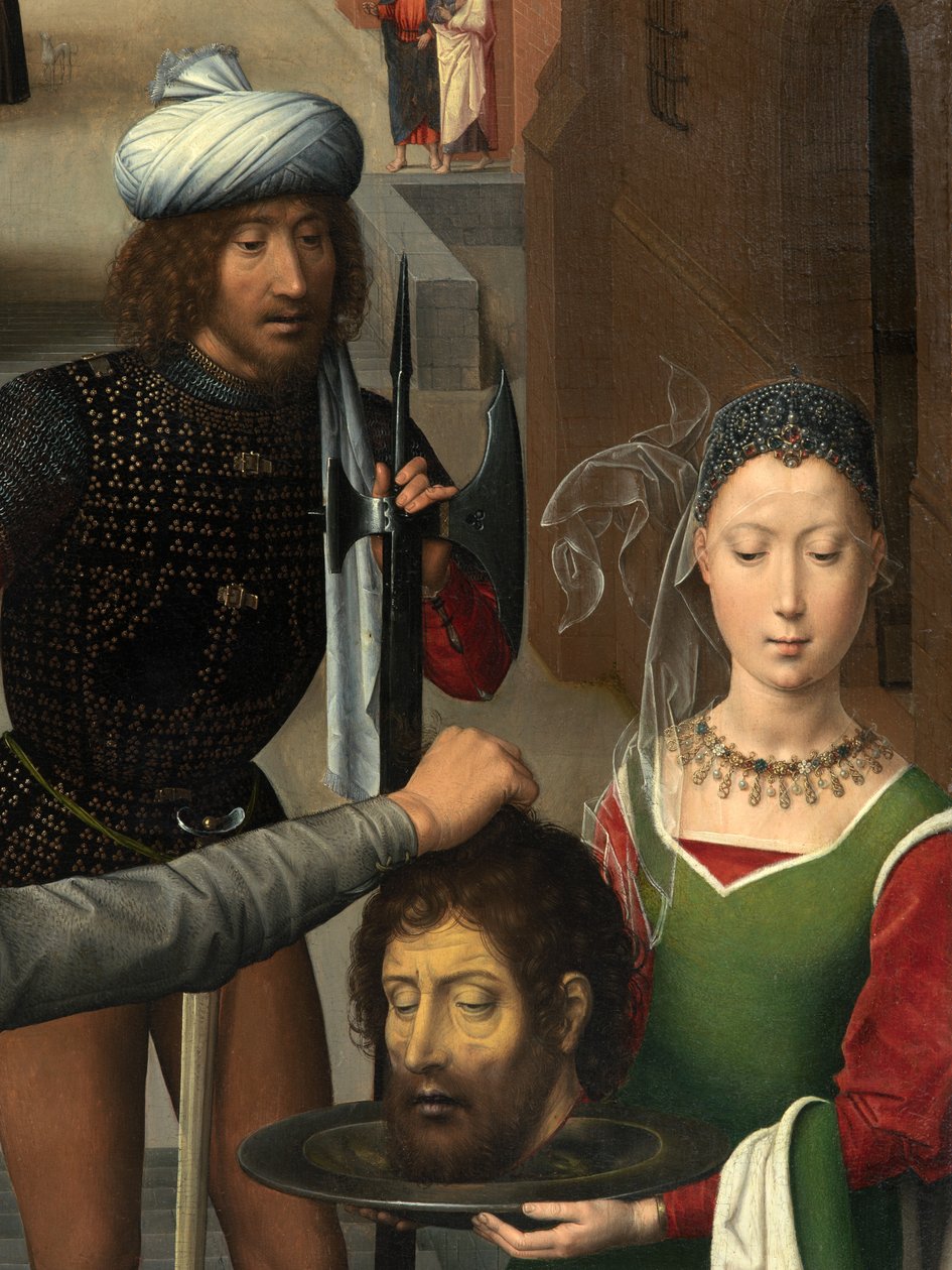 Vaftizci Yahya ve Evangelist Aziz Yahya Üç Parçasının sol panelinin detayı by Hans Memling
