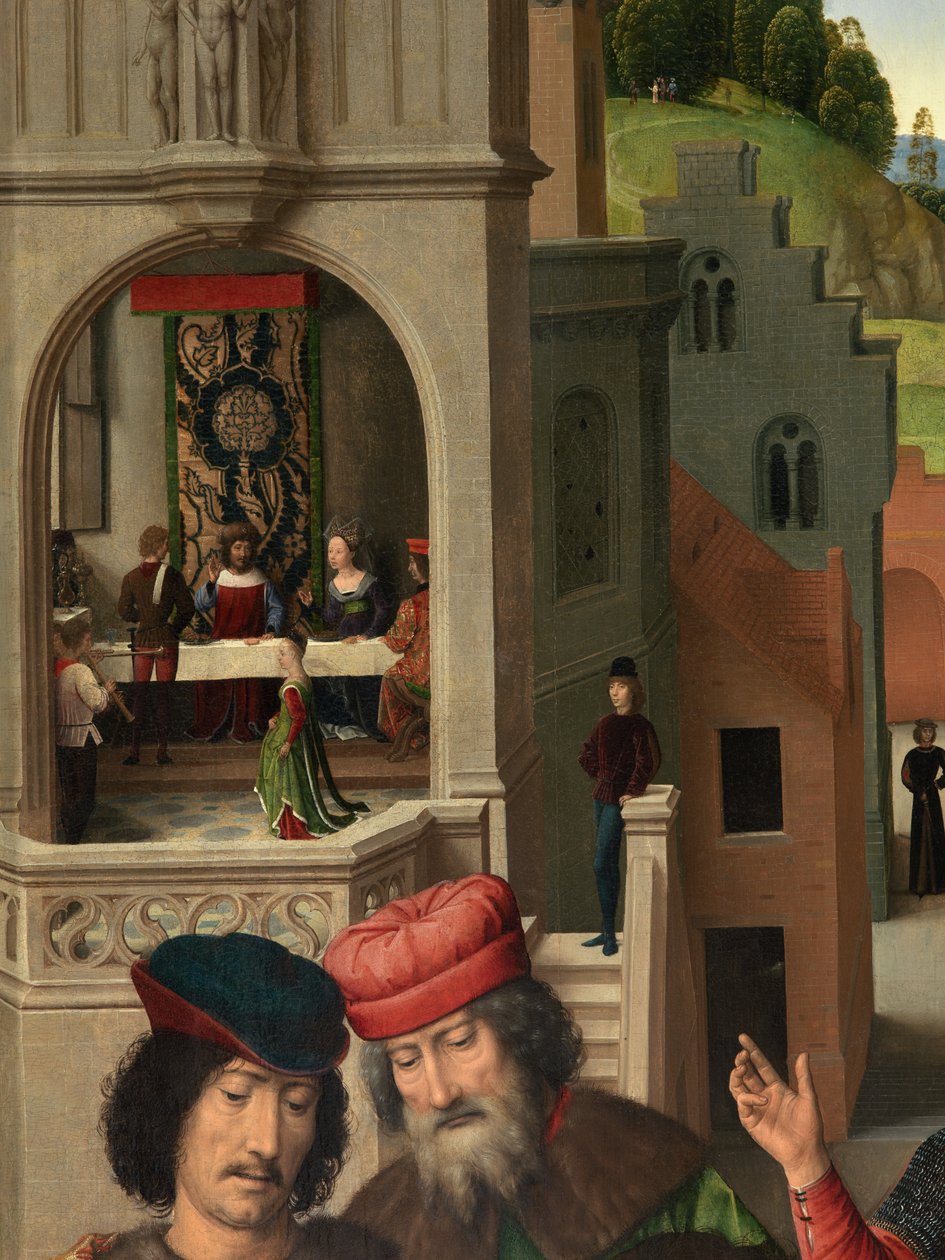 Vaftizci Yahya ve Evangelist Aziz Yahya Üç Parçasının sol panelinin detayı by Hans Memling