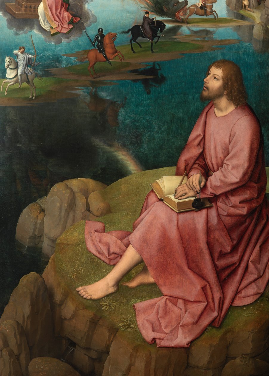 Vaftizci Yahya ve Evangelist Aziz Yahya Üç Parçasının sağ panelinin detayı by Hans Memling