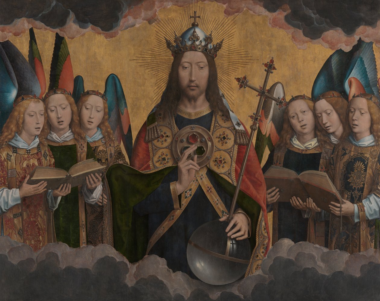 Şarkı Söyleyen Meleklerle Baba Tanrı by Hans Memling