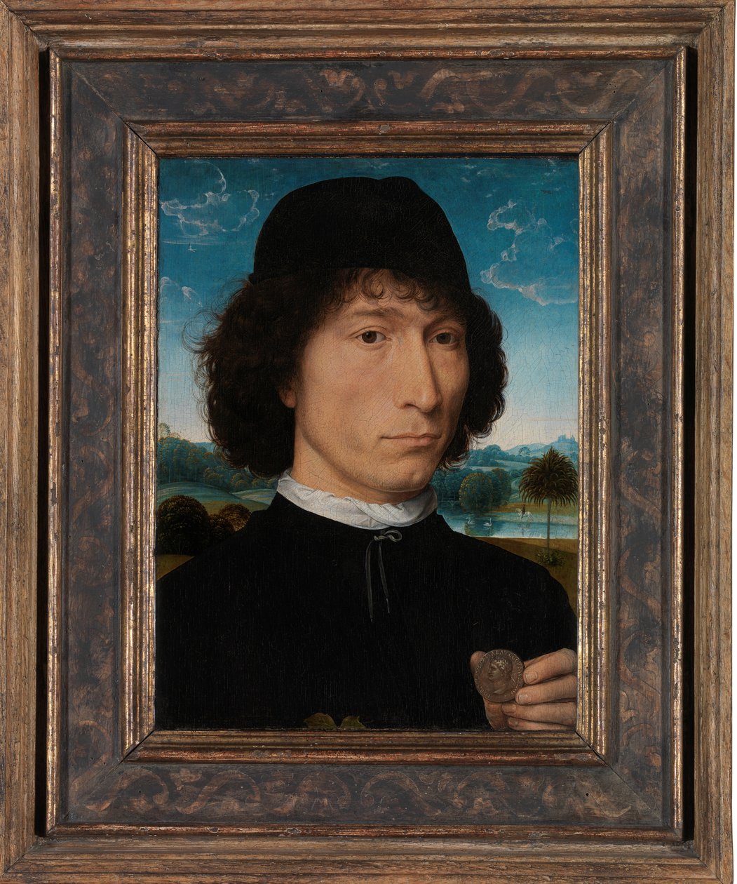 Roma Madalyası Olan Bir Adamın Portresi by Hans Memling