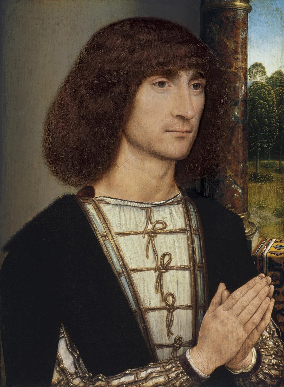 Dua eden genç bir adamın portresi, yaklaşık 1485 by Hans Memling