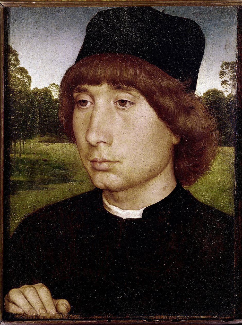 Portrait of a young man. (oil on wood, c.1480) by Hans Memling