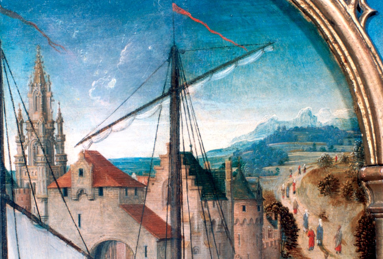 Aziz Ursula Tapınağı, Basel'den Ayrılış, Detay, 1489 by Hans Memling