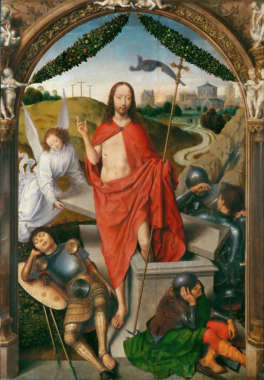 Diriliş Merkez panelinin Üç Parçası by Hans Memling