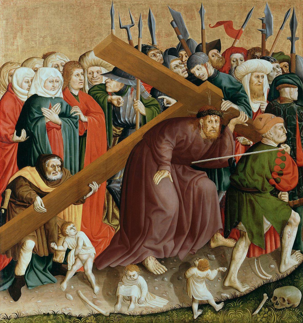 Haç taşıyan İsa. Wurzach Sunağının Kanatları, 1437 by Hans Multscher