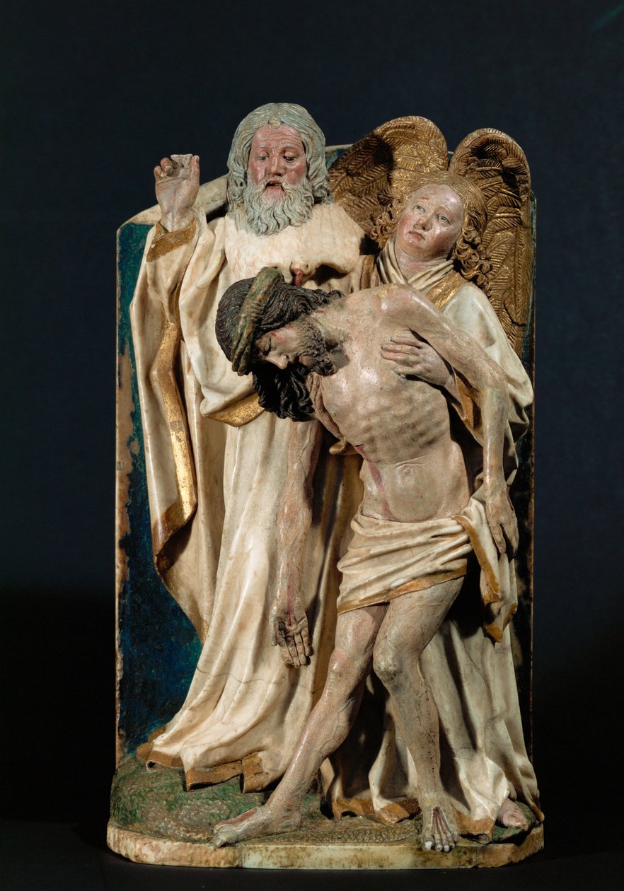 Kutsal Üçlü (polikrom kireçtaşı) by Hans Multscher