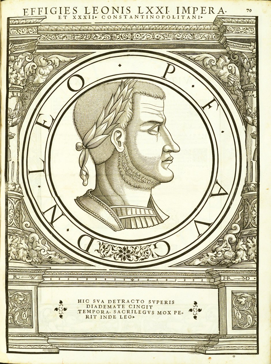 Leo IV, 'Tüm Doğu ve Batı'nın Roma İmparatorları'ndan bir çizim by Hans Rudolf Manuel Deutsch