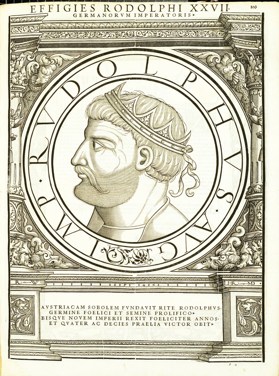 Rodolphus, 'Tüm Doğu ve Batı'nın Roma İmparatorları'ndan bir çizim by Hans Rudolf Manuel Deutsch
