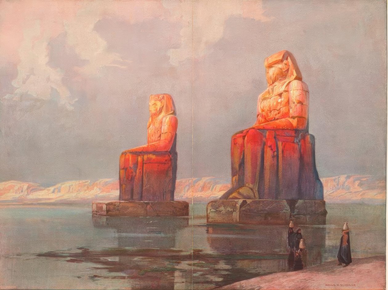 Tapınağın önündeki Memnon heykelleri (…) by Hans Rudolf Schulze