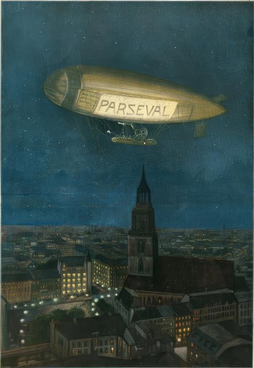 Berlin üzerinde Parseval zeplin by Hans Rudolf Schulze