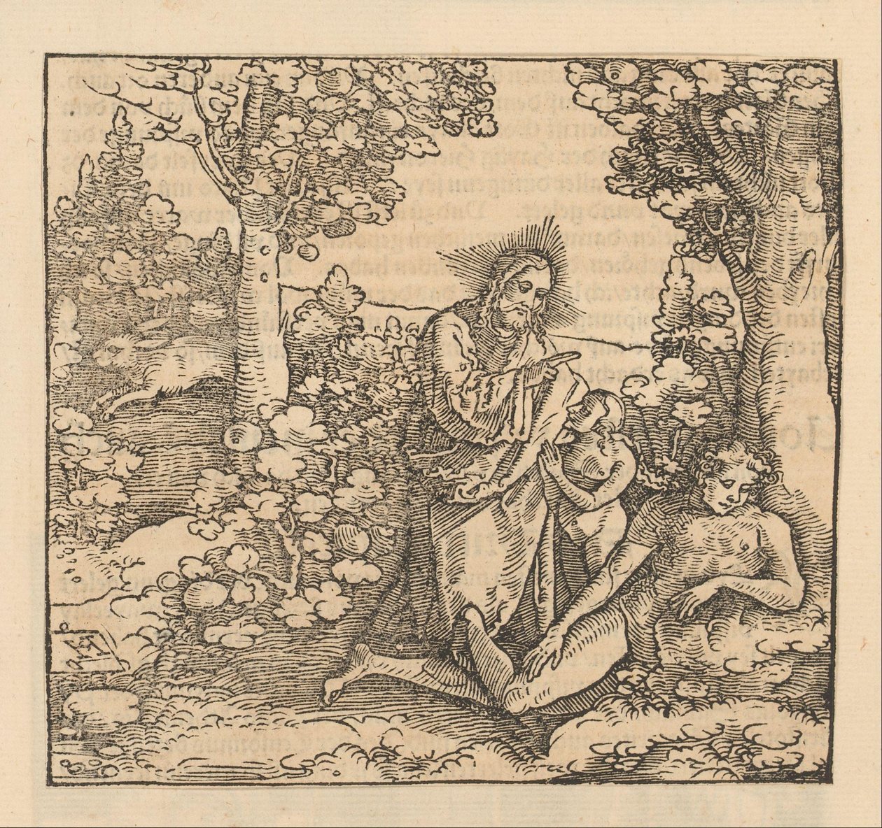 Bir Kadın Ayaklarının Altında Diz çökerken İsa Genç Bir Adamı Kutsuyor by Hans Schäufelein (possibly)