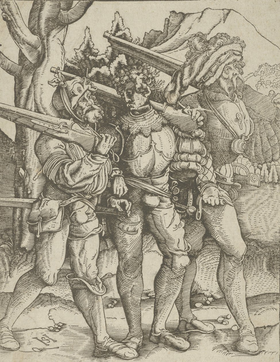Tüfekli Üç Asker, yak. 1511-15. by Hans Schäufelein the Elder