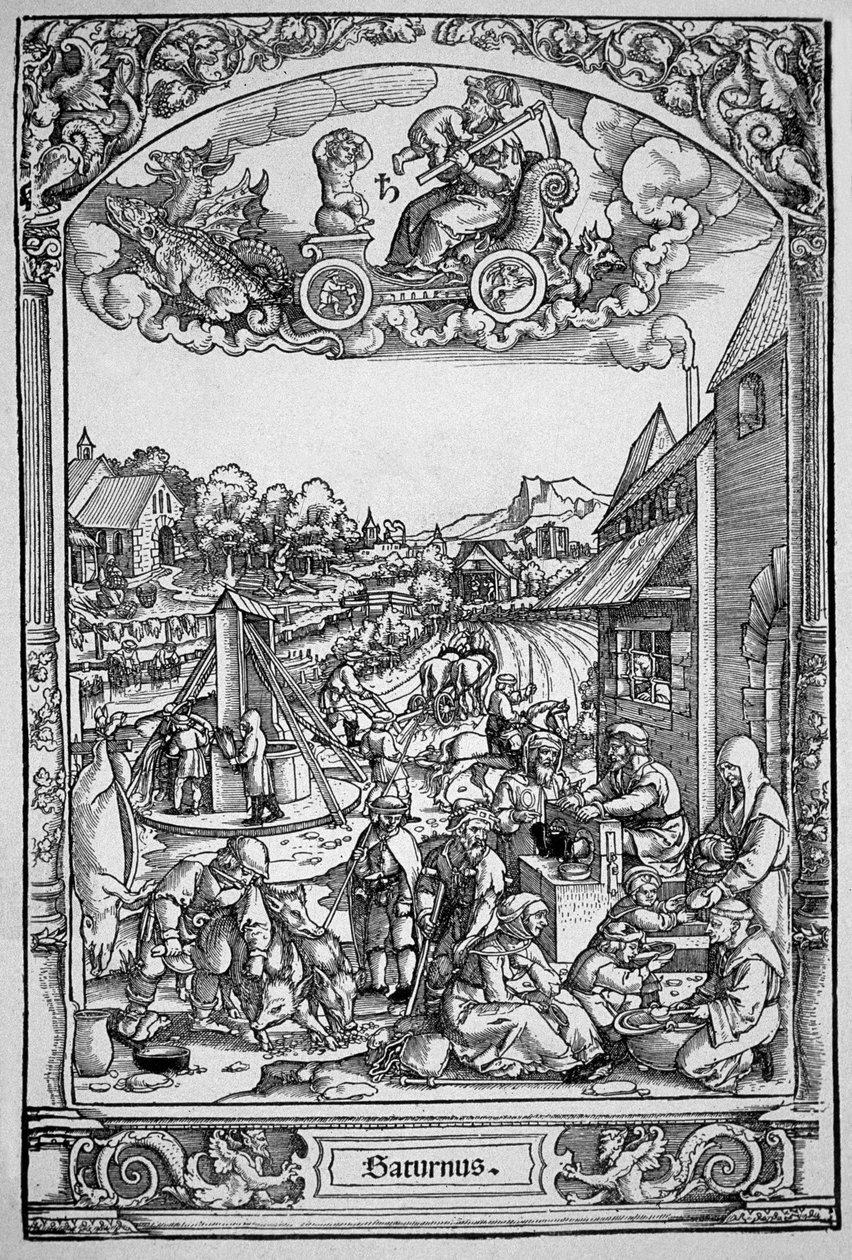 Satürn (ahşap oyma) by Hans Sebald (School of) Beham