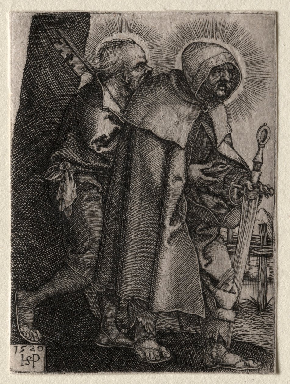 İsa ve Havariler: Aziz Peter ve Aziz Paul, 1520. by Hans Sebald Beham