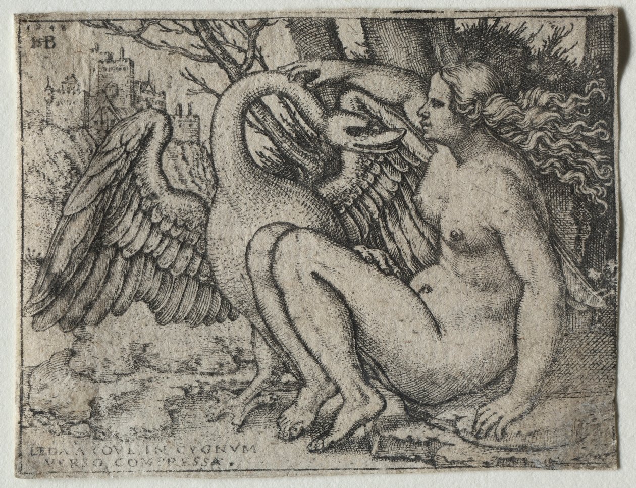 Leda ve Kuğu, 1548. by Hans Sebald Beham