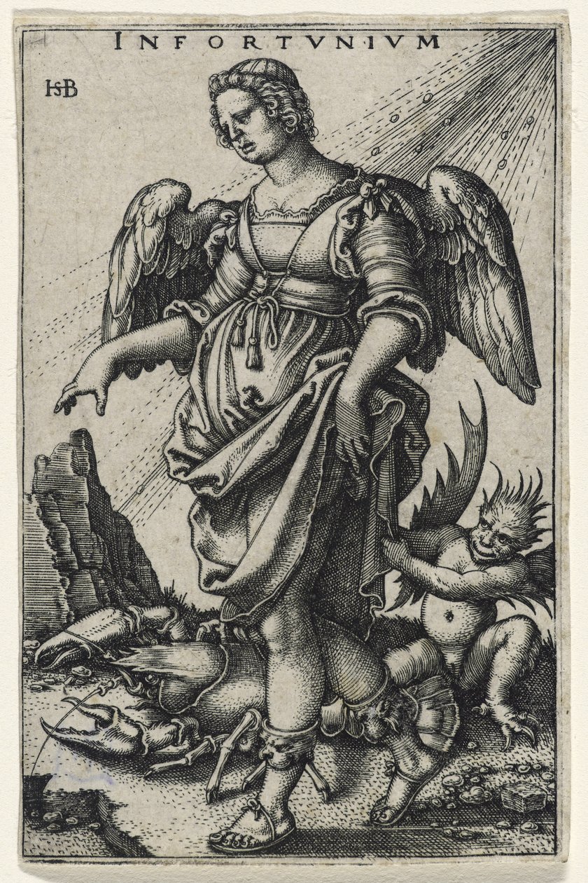 Talihsizlik (Das Ungluck) (kağıt üzerine gravür) by Hans Sebald Beham