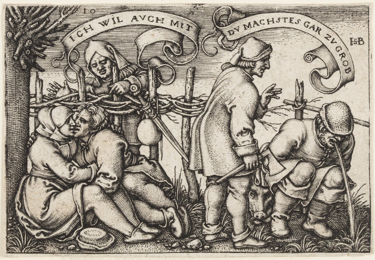 Çitin Arkasındaki Köylüler by Hans Sebald Beham