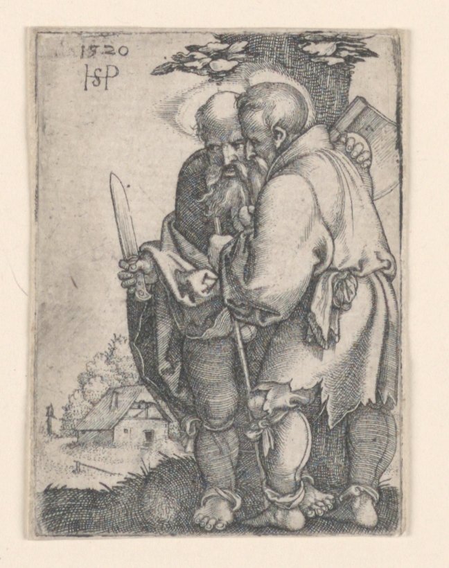 Aziz Bartholomeos ve Aziz Matthias by Hans Sebald Beham