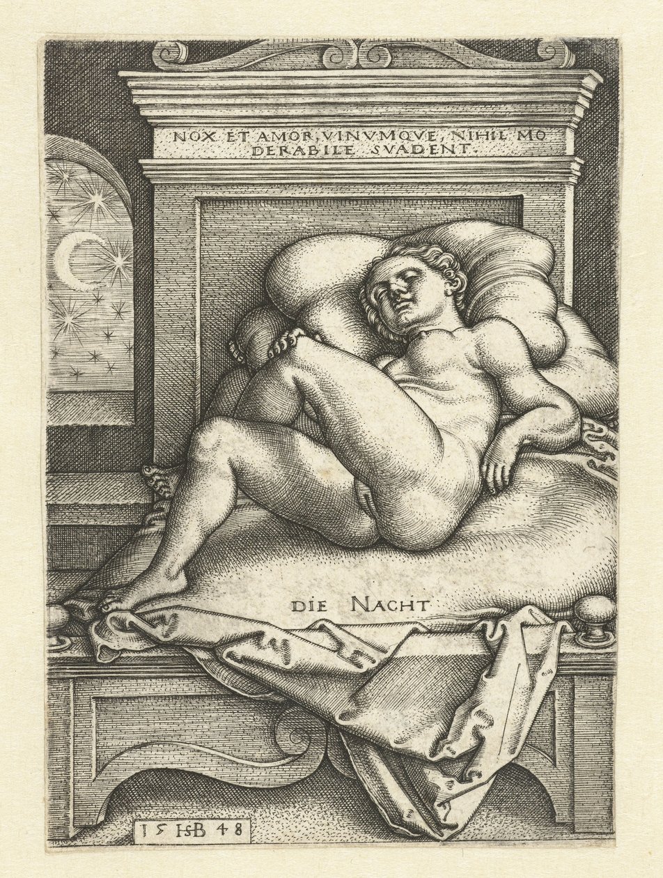 O Gece Uyuyan Çıplak Kadın (nesnedeki başlık) by Hans Sebald Beham