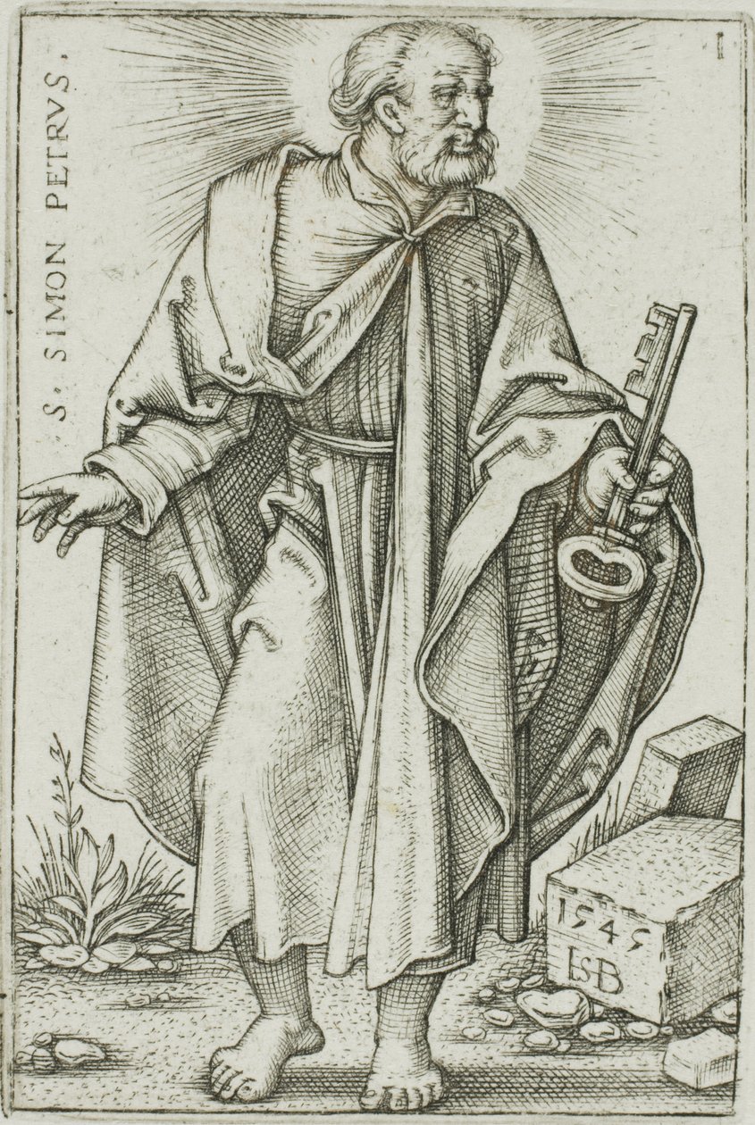 Aziz Petrus, On İki Havari'den 1. levha by Hans Sebald Beham