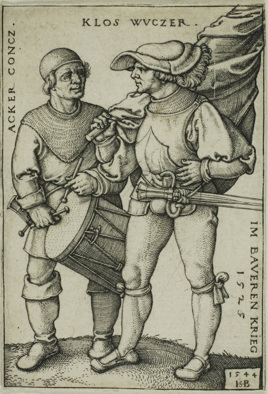 Standart Taşıyıcı ve Davulcu by Hans Sebald Beham