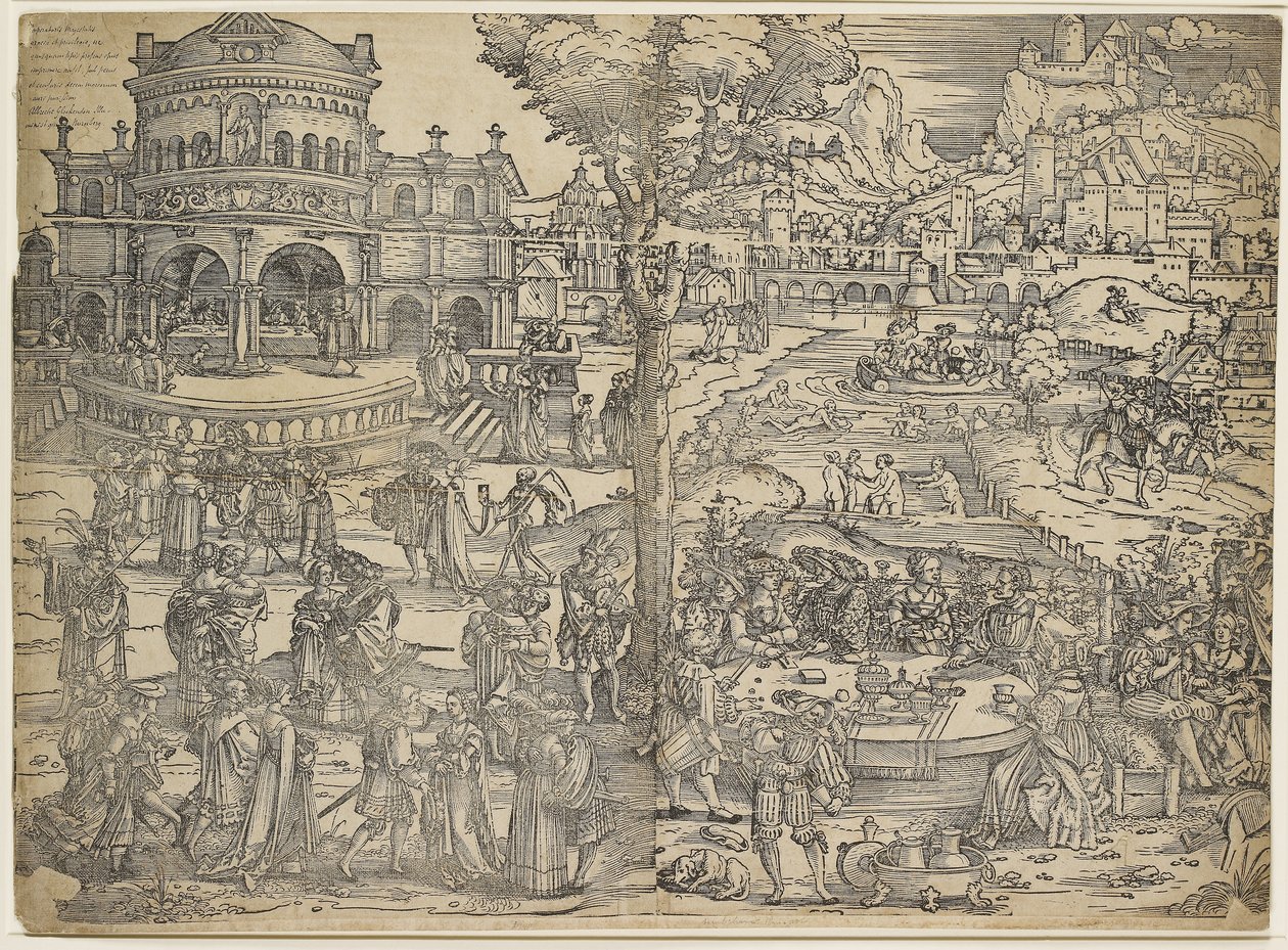 Hirodes Bayramı (ahşap baskı, iki bloktan basılmış) by Hans Sebald Beham