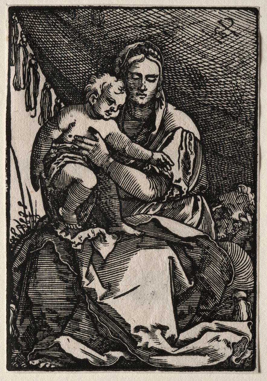 Kutsal Aile Bir Çadır Altında. by Hans Sebald Beham